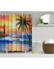 Paisaje marino 3d cortinas de ducha impresas Set de tela de poliéster impermeable de alta calidad cortina de baño cortina de pan