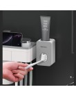 Soporte magnético para cepillo de dientes con exprimidor de pasta de dientes con tazas para 2/3 personas en el cuarto de baño so