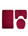 Zeegle 3D alfombra de baño en relieve Set de alfombra de baño conjunto de alfombra antideslizante de franela conjunto de tapa de