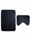 Zeegle 3D alfombra de baño en relieve Set de alfombra de baño conjunto de alfombra antideslizante de franela conjunto de tapa de