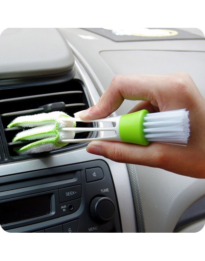 1 unidad de cepillo de limpieza de coche de doble punta de ventilación de coche limpiador de hendiduras cepillo de limpieza de p