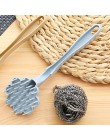 Nueva herramienta de cepillo de bola de alambre de acero inoxidable con mango largo cepillo de limpieza para colgar en la cocina