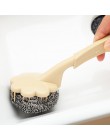 Nueva herramienta de cepillo de bola de alambre de acero inoxidable con mango largo cepillo de limpieza para colgar en la cocina