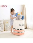 MICCK cesta de lavandería de gran capacidad de dibujos animados impermeable plegable de lino Picnic cesta niños caja de almacena