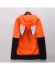 Animal Fox Ear Cosplay disfraces Sudadera con capucha abrigo cálido naranja sudadera Unisex sudaderas