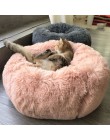 Cama redonda para perro Perrera de felpa larga lavable Casa de gato sofá de tapetes de algodón suave para perro pequeño grande C