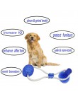 Juguetes para mascotas con ventosa Juguete para perro con bola goma termoplástica Limpieza de dientes para mascotas goma de masc