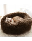 Perrera perro gato redondo invierno cálido saco de dormir de felpa larga Super suave cama para mascotas cachorro cojín Mat gato 