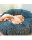 Super suave mascota cama perrera perro redondo gato invierno cálido saco de dormir largo felpa cachorro cojín Mat portátil gato 