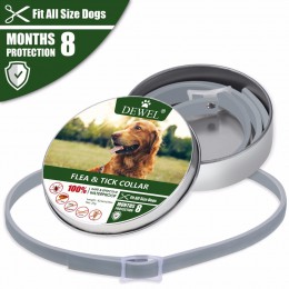 Dewel cuello de perro antipulgas mosquitos garrapatas de insectos a prueba de agua Herbal para mascotas 8 meses de protección ac