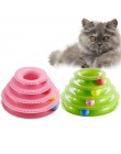 Juguetes Divertidos para mascotas gato disco con pelota loca Placa de entretenimiento interactiva juego disco Trilaminar juguete