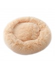 Cama redonda de felpa larga suave para perros pequeños medianos Cama de Gato cálida de invierno tumbona casa gatito cama para ca