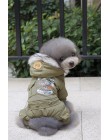 Nuevo estilo de Mascota de perros con capucha de espesor abrigo de invierno de algodón de cuatro patas envío gratis por CPAM rop