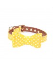 Pawstrip 4 colores Dot pequeño Collar con pañoleta para perro suave cuero perro Correa lindo arco gato cuello mascota taza de té