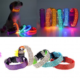 Nylon LED para mascotas, Collar de perro, seguridad nocturna, brillante, correa de cuello para perros, fluorescente luminoso, su