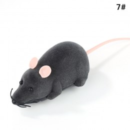 Venta caliente nuevo negro blanco divertido gato ratones de juguete de RC gris rata ratón de juguete ratón de Control remoto par