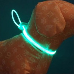 2019 nuevo LED Pet cuello luminoso ajustable Pet Collar de seguridad resistente al agua luz intermitente