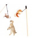 Divertido pluma primavera gatito gato de juguete con plumas bromista de varillas cuenta y campana jugar varita mascota burlón co