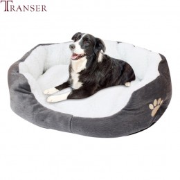 Transer cama suave de felpa para perros con almohadón doble cálido para perros y gatos, perrera, envío directo 90611