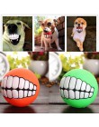 Mascotas divertidas perro cachorro gato bola juguete dental PVC masticar sonido perros jugar a buscar chirriante juguetes sumini