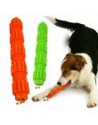 Nuevos palos molares de goma suave de comida con fugas de perro juguetes interactivos elástico stick perro masticar juguete para