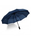 JPZYLFKZL paraguas plegable automático de diez huesos paraguas de lujo grande a prueba de viento para hombre lluvia pintura negr