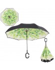 Paraguas reverso plegable Yesello de doble capa invertida a prueba de viento paraguas de lluvia para mujeres