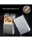 Funda de cigarrillo 2 en 1 caja de carga USB encendedor a prueba de viento para fumar cigarrillo de caja de Metal cajas recargab