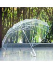 Paraguas transparente semiautomático para proteger contra el viento y la lluvia paraguas de mango largo claro campo de visión