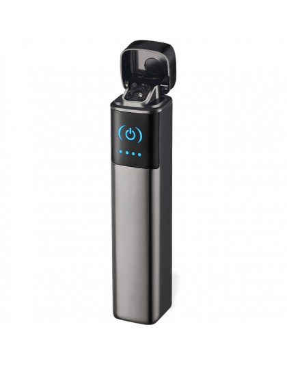 2019 Mini doble encendedor de arco de plasma Plaza encendedor eléctrico cigarrillo USB recargable encendedores fumar a prueba de