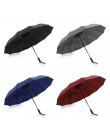Paraguas automático plegable resistente al viento fuerte lluvia de 12 varillas sombrilla larga portátil de negocios sombrilla co