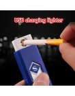 Creativo pequeño recargable USB a prueba de viento sin llama electrónico de carga encendedor de cigarrillos sin humo Super encen