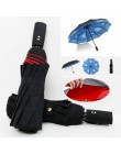 Paraguas reforzado de gran tamaño automático tres paraguas plegable Masculino Femenino paraguas lluvia mujeres paraguas de negoc