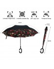 Fancytime paraguas de lluvia inverso para mujeres plegables de doble capa para hombres auto soporte paraguas de mujer invertida 