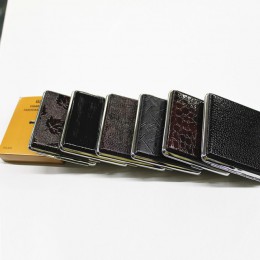 Funda de cigarrillo de cuero personalizada creativa 20 palos con banda de goma caja de regalo caja marrón soporte de cuero de Me