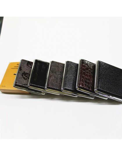 Funda de cigarrillo de cuero personalizada creativa 20 palos con banda de goma caja de regalo caja marrón soporte de cuero de Me