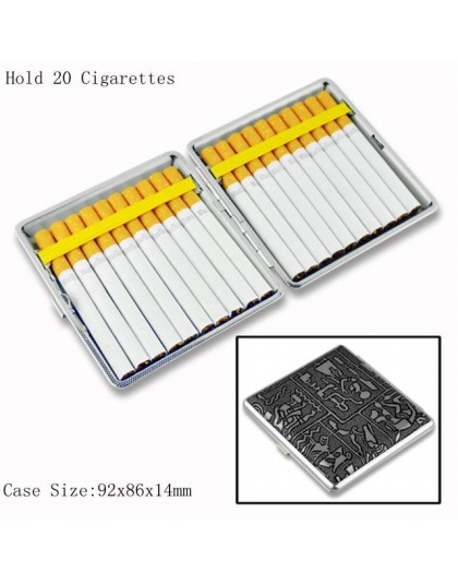 Soporte 12 14 16 18 20 ahumador caja para cigarrillos de cuero clásico caja de Metal para fumar caja de tabaco para regalo de ho