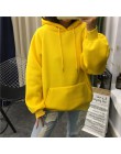2019 invierno Casual sudaderas con capucha de lana de las mujeres de manga larga amarillo chica jerseys holgado con capucha muje
