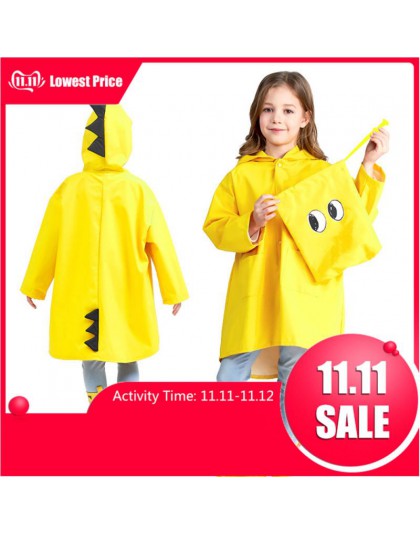 1 Pza lindo pequeño dinosaurio impermeable poliéster lluvia abrigo niño niños niñas poncho resistente al viento Kindergarten est