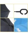 Envío Directo plegable inverso a prueba de viento doble capa invertida Chuva paraguas auto soporte protección contra la lluvia c