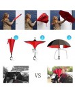 Envío Directo plegable inverso a prueba de viento doble capa invertida Chuva paraguas auto soporte protección contra la lluvia c