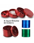 4 capas de aluminio molinillo de tabaco triturador de hierba para fumar especias herbales accesorios de trituradora de manivela 