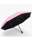 Lluvia, sol Paraguas automático anti-UV revestimiento negro 3 plegable resistente al viento Auto de lujo grande a prueba de vien