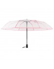 Fancytime Paraguas automático transparente para mujeres y niños diámetro 93 cm tres paraguas plegables a prueba de viento solead