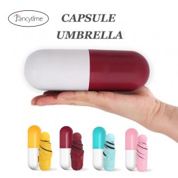 Fancytime Mini cápsula paraguas Anti-UV paraguas plegables a prueba de viento paraguas de bolsillo de lluvia para mujeres y niño