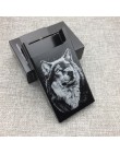Caja de cigarrillo portátil de aleación de aluminio con tótem de lobo personalizado tallado con láser no se desvanecerá las caja