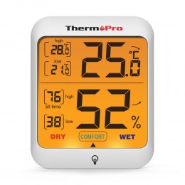 Thermopro TP53 Digital termómetros de interior y higrómetros estación habitación termómetro con toque de luz trasera