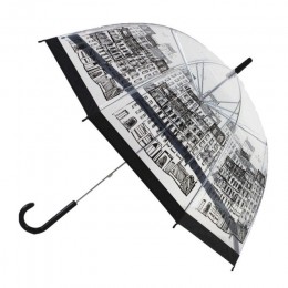 SAFEBET transparente pájaro paraguas de jaula de dibujos animados edificio paraguas Semi automática Apollo de la ciudad de mango