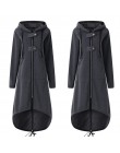 Otoño invierno largo sudadera abrigo mujer moda Casual larga cremallera chaqueta con capucha Sudadera con capucha Vintage Casaco