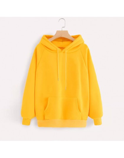 CHAMSGEND mujer sudaderas amarillo mujer sudaderas con capucha de manga larga Sudadera con capucha jersey con bolsillo 2018 C308